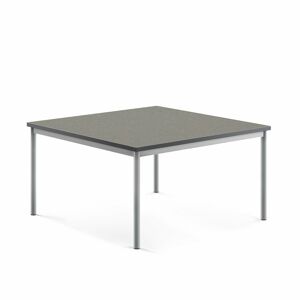 Stôl SONITUS, 1200x1200x600 mm, linoleum - tmavošedá, strieborná