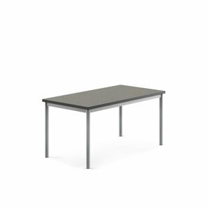 Stôl SONITUS, 1200x700x600 mm, linoleum - tmavošedá, strieborná