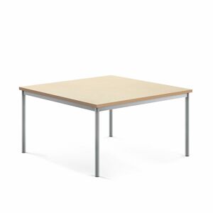 Stôl SONITUS, 1200x1200x600 mm, linoleum - béžová, strieborná