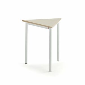 Stôl BORÅS TRIANGEL, 700x700x720 mm, laminát - breza, biela