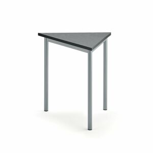 Stôl SONITUS TRIANGEL, 800x700x720 mm, linoleum - tmavošedá, strieborná