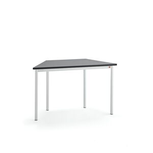 Stôl SONITUS TRAPETS, 1200x600x720 mm, linoleum - tmavošedá, biela
