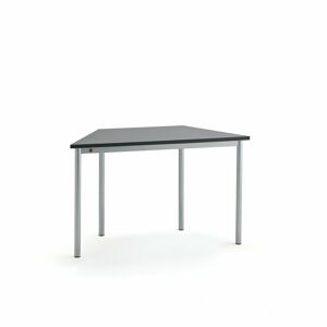 Stôl SONITUS TRAPETS, 1200x600x720 mm, linoleum - tmavošedá, strieborná