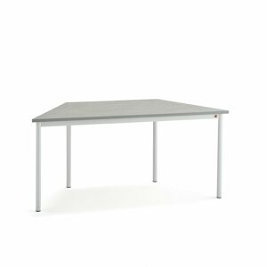 Stôl SONITUS TRAPETS, 1600x800x720 mm, linoleum - šedá, biela
