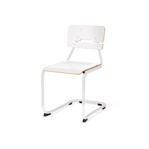 Školská stolička LEGERE II, V 450 mm, biela, biela