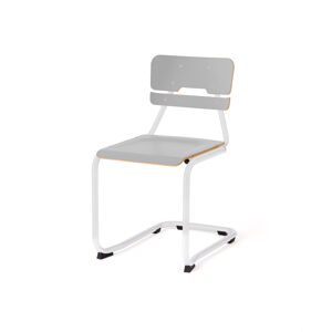 Školská stolička LEGERE II, V 450 mm, biela, šedá