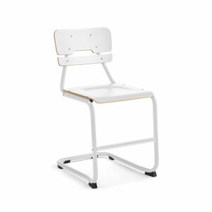 Školská stolička LEGERE II, V 500 mm, biela, biela