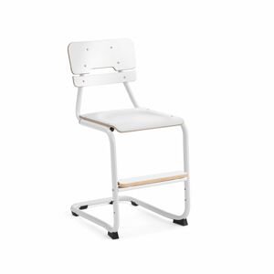 Školská stolička LEGERE III, V 500 mm, biela, biela