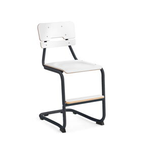 Školská stolička LEGERE III, V 500 mm, antracit, biela
