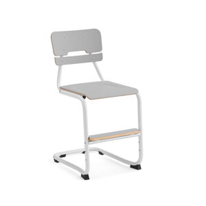 Školská stolička LEGERE III, V 500 mm, biela, šedá