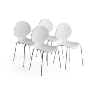 Stoličky POMONA, 4 ks, biele