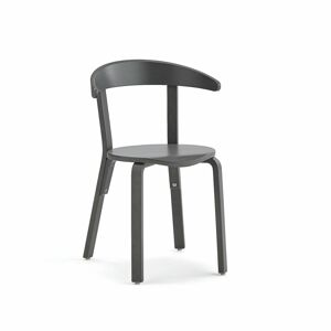 Drevená stolička do jedálne LINUS, V 450 mm, breza, dyha - šedá