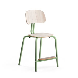 Školská stolička YNGVE, so 4 nohami, zelená, jaseň, V 520 mm