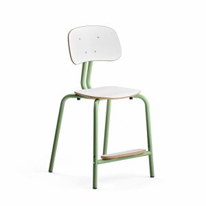 Školská stolička YNGVE, so 4 nohami, zelená, biela, V 520 mm