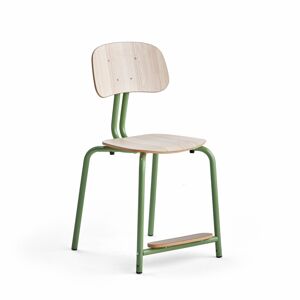 Školská stolička YNGVE, so 4 nohami, zelená, jaseň, V 500 mm
