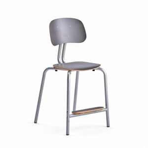 Školská stolička YNGVE, so 4 nohami, strieborná, antracit, V 520 mm