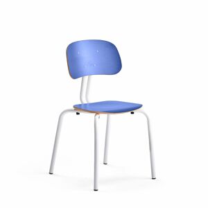 Školská stolička YNGVE, so 4 nohami, biela, modrá, V 460 mm