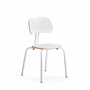 Školská stolička YNGVE, so 4 nohami, biela, biela, V 460 mm
