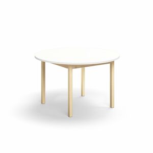Stôl DECIBEL, Ø1200x720 mm, akustický HPL - biela