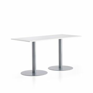 Stôl ALVA, 1800x800x900 mm, strieborná, biela