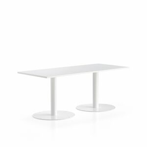 Stôl ALVA, 1800x800x720 mm, biela, biela
