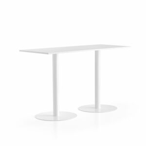 Barový stôl ALVA, 1800x800x1100 mm, biela, biela