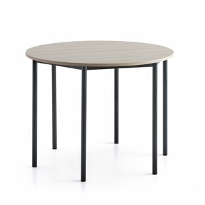 Stôl BORÅS PLUS, Ø1200x900 mm, laminát - jaseň, antracit