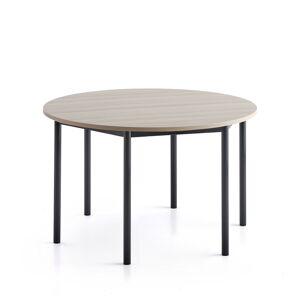 Stôl SONITUS PLUS, Ø1200x720 mm, laminát - jaseň, antracit