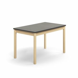 Stôl DECIBEL, 1200x700x720 mm, linoleum - tmavošedá, breza