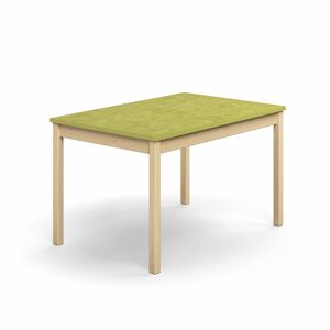 Stôl DECIBEL, 1200x800x720 mm, linoleum - zelená, breza