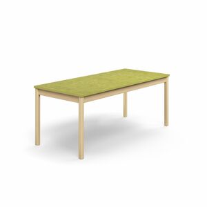 Stôl DECIBEL, 1800x800x720 mm, linoleum - zelená, breza