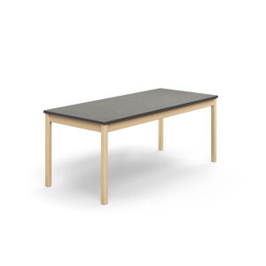 Stôl DECIBEL, 1800x800x720 mm, linoleum - tmavošedá, breza