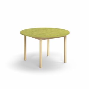 Stôl DECIBEL, Ø1200x720 mm, linoleum - limetková zelená, breza