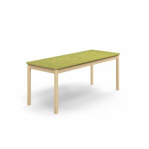 Stôl DECIBEL, 1800x700x720 mm, linoleum - zelená, breza