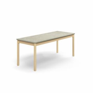 Stôl DECIBEL, 1800x700x720 mm, svetlošedé linoleum, breza