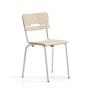Školská stolička SCIENTIA, nízke sedadlo, V 460 mm, biela/breza