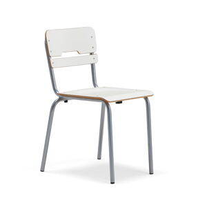 Školská stolička SCIENTIA, široké sedadlo, V 460 mm, strieborná/biela