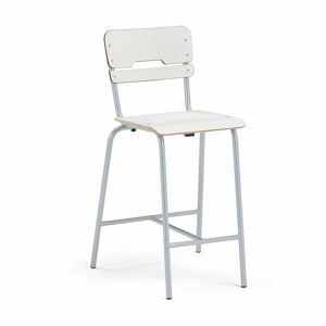 Školská stolička SCIENTIA, široké sedadlo, V 650 mm, strieborná/biela