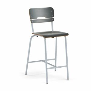 Školská stolička SCIENTIA, široké sedadlo, V 650 mm, strieborná/antracit