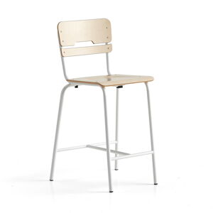 Školská stolička SCIENTIA, široké sedadlo, V 650 mm, biela/breza