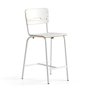 Školská stolička SCIENTIA, široké sedadlo, V 650 mm, biela/biela