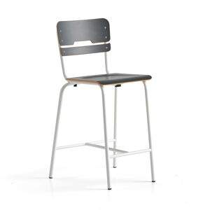 Školská stolička SCIENTIA, široké sedadlo, V 650 mm, biela/antracit