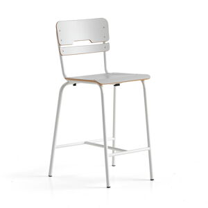 Školská stolička SCIENTIA, široké sedadlo, V 650 mm, biela/šedá