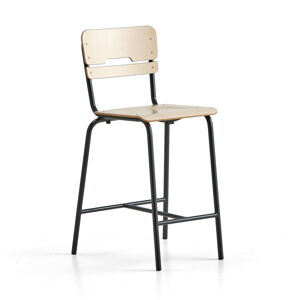 Školská stolička SCIENTIA, široké sedadlo, V 650 mm, antracit/breza