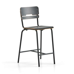 Školská stolička SCIENTIA, široké sedadlo, V 650 mm, antracit/antracit