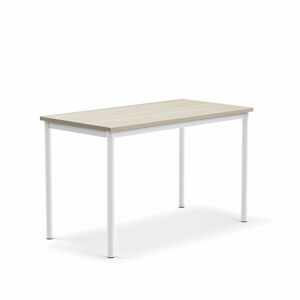 Stôl SONITUS PLUS, 1200x600x720 mm, akustický HPL - jaseň, biela