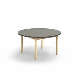 Stôl DECIBEL, Ø1200x590 mm, akustické linoleum - tmavošedá
