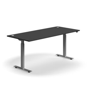 Výškovo nastaviteľný stôl FLEXUS, rovný, 1800x800 mm, strieborný rám, šedá