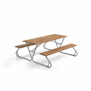 Záhradný stôl s lavicou PICNIC, 1800 mm, hnedá