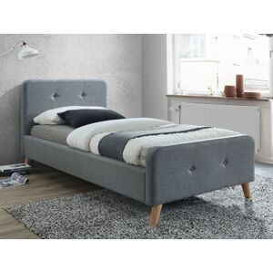 Eshopist Čalúnená posteľ MALMO 90 x 200 cm farba sivá/dub